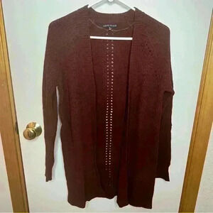 Love Ellie Cardigan Women XS or Small Knit Sweater Dark Maroon / Brown NWOT